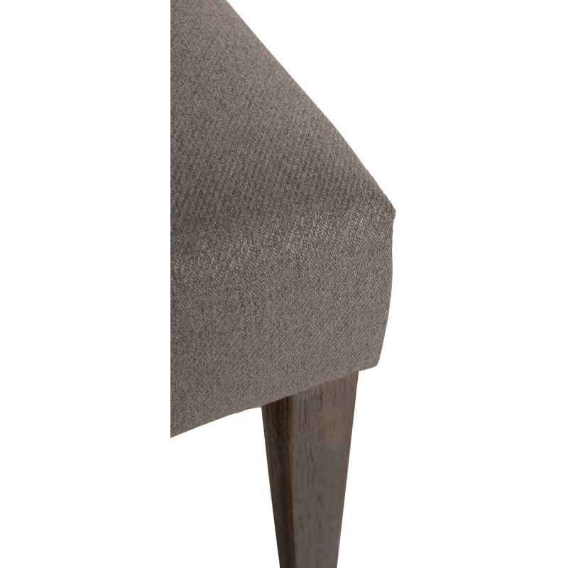 Chaise chesterfield Dossier capitonné en Tissu Taupe Bois Marron Clorith - 3