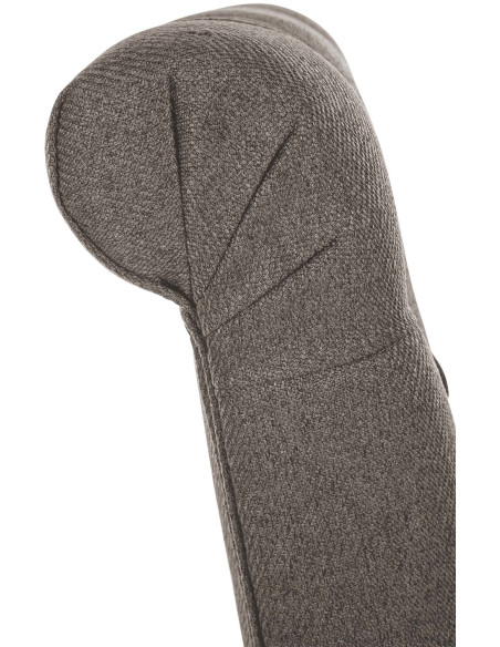 Chaise chesterfield Dossier capitonné en Tissu Taupe Bois Marron Clorith - 4