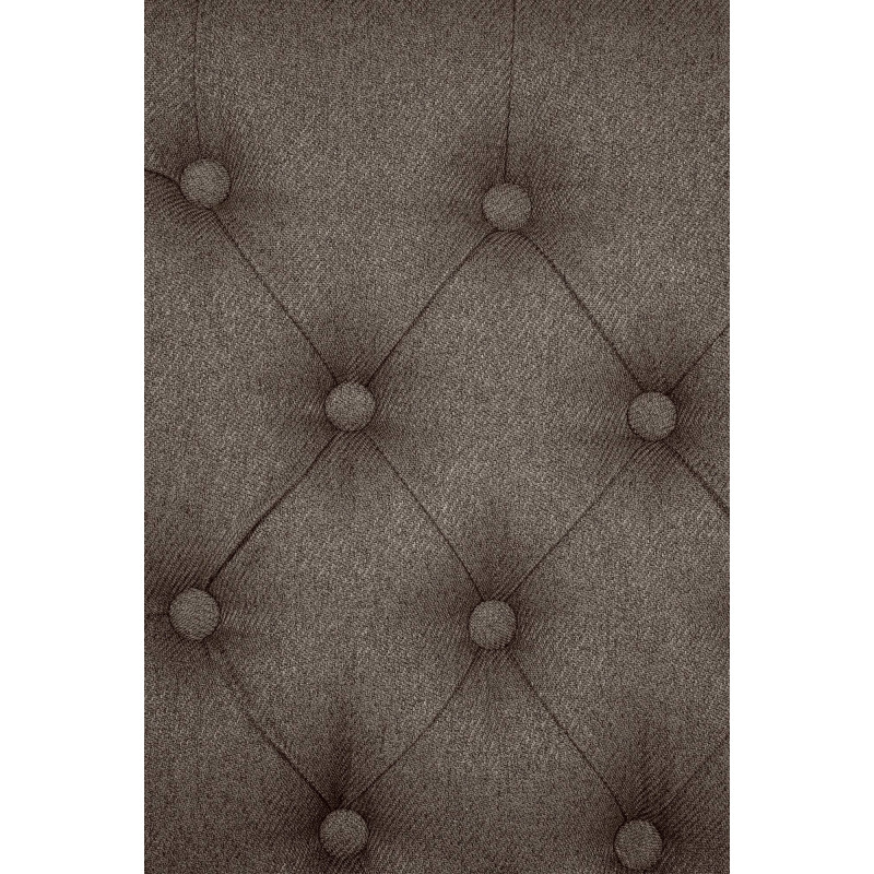 Chaise chesterfield Dossier capitonné en Tissu Taupe Bois Marron Clorith - 5