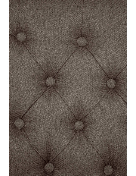 Chaise chesterfield Dossier capitonné en Tissu Taupe Bois Marron Clorith - 5