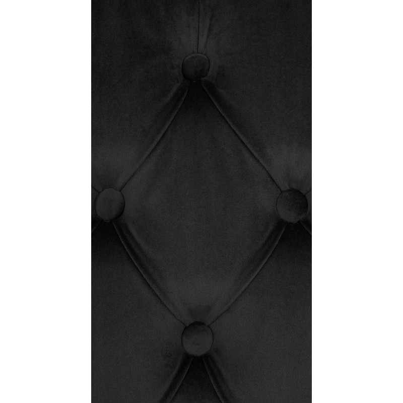 Chaise chesterfield Dossier capitonné en Velours Noir Bois Marron Clorith  - 4