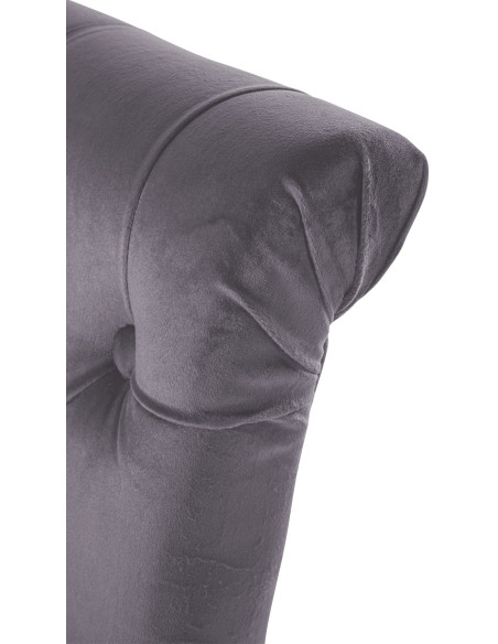 Chaise chesterfield Dossier capitonné en Velours Gris foncé Bois Marron Clorith - 2