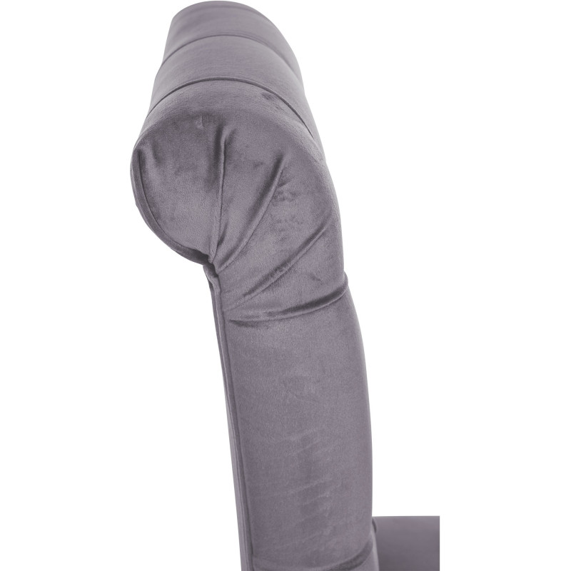 Chaise chesterfield Dossier capitonné en Velours Gris foncé Bois Marron Clorith - 3