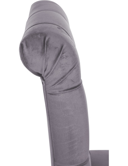 Chaise chesterfield Dossier capitonné en Velours Gris foncé Bois Marron Clorith - 3