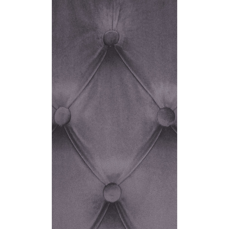 Chaise chesterfield Dossier capitonné en Velours Gris foncé Bois Marron Clorith - 4