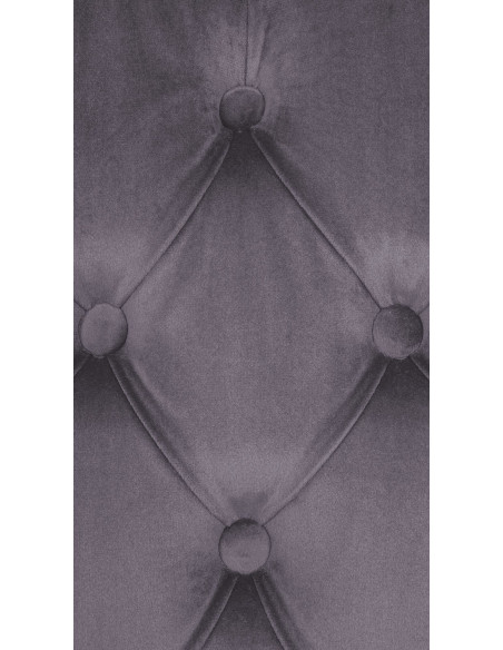 Chaise chesterfield Dossier capitonné en Velours Gris foncé Bois Marron Clorith - 4