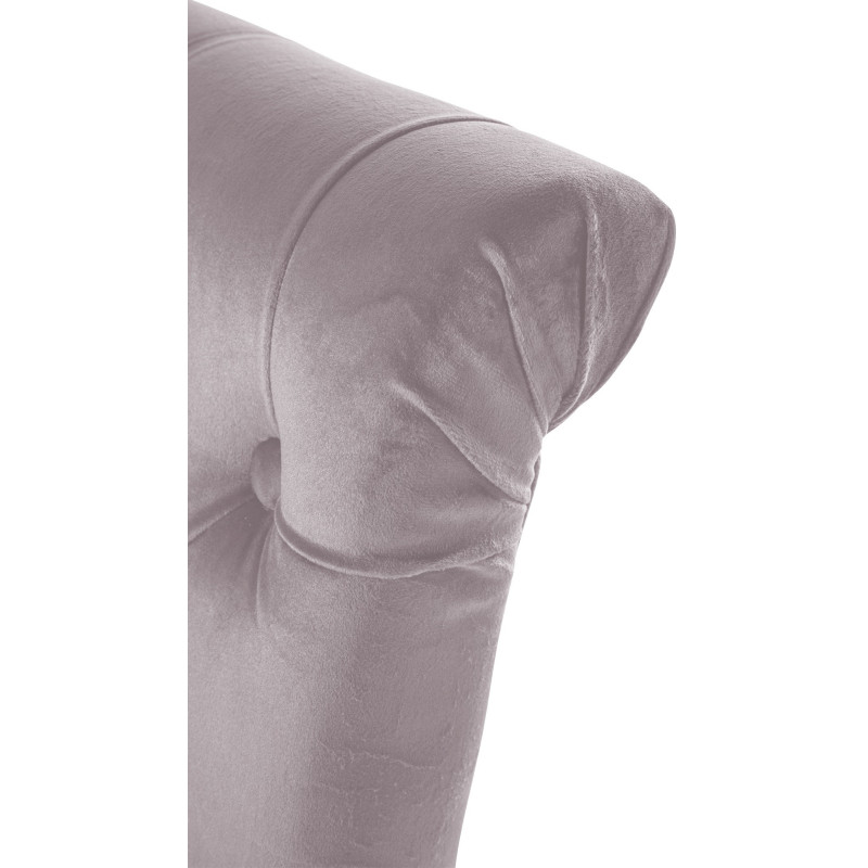 Chaise chesterfield Dossier capitonné en Velours Gris Bois Marron Clorith - 2