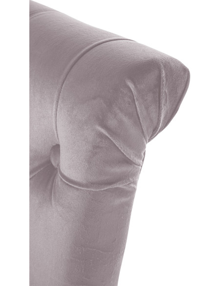 Chaise chesterfield Dossier capitonné en Velours Gris Bois Marron Clorith - 2