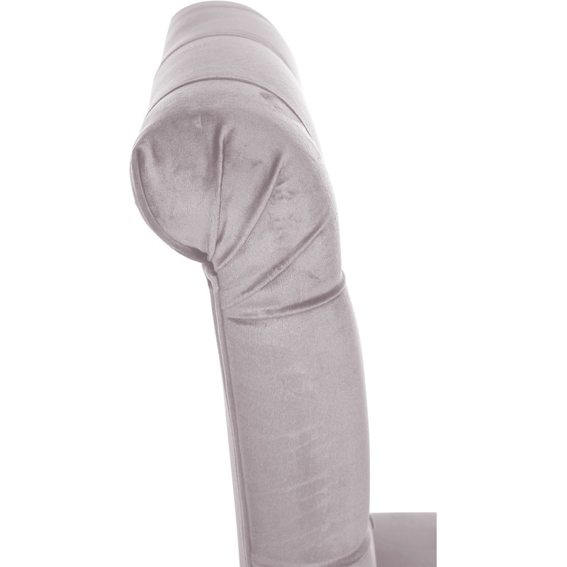 Chaise chesterfield Dossier capitonné en Velours Gris Bois Marron Clorith - 3