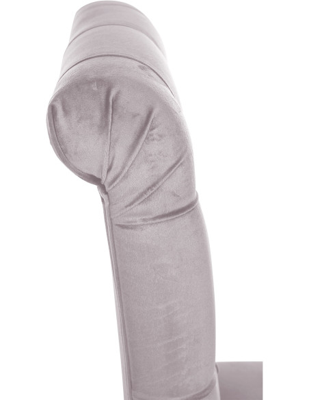 Chaise chesterfield Dossier capitonné en Velours Gris Bois Marron Clorith - 3