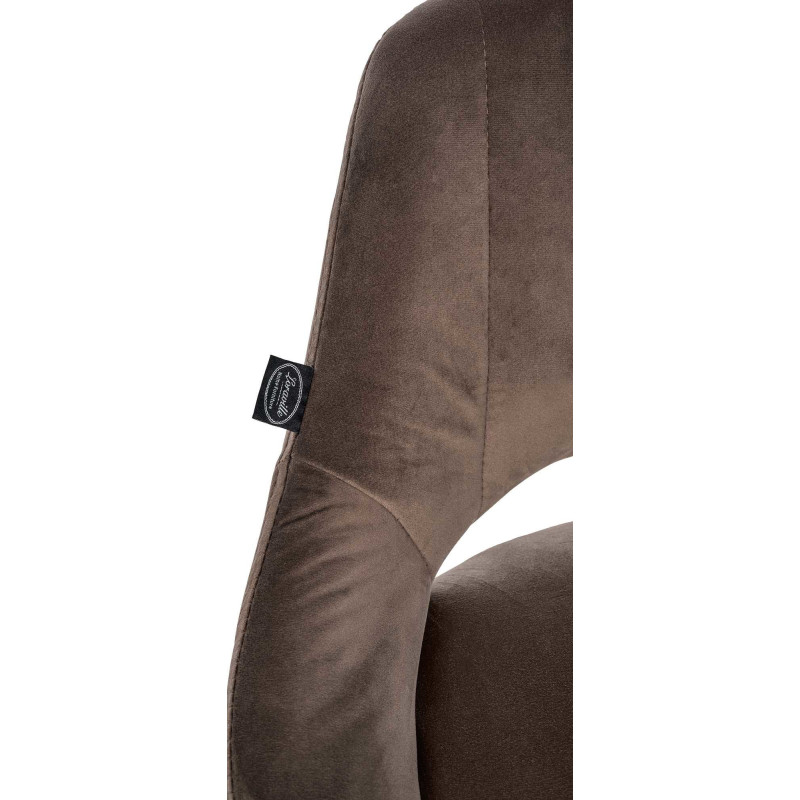 Tabouret de bar réglable pivotant en Velours Marron Métal Argenté Kelran - 2