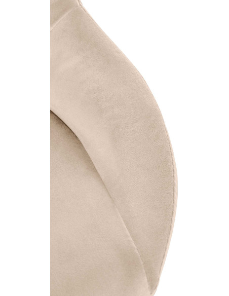 Tabouret de bar réglable pivotant en Velours Blanc crème Métal Argenté Kelran - 3