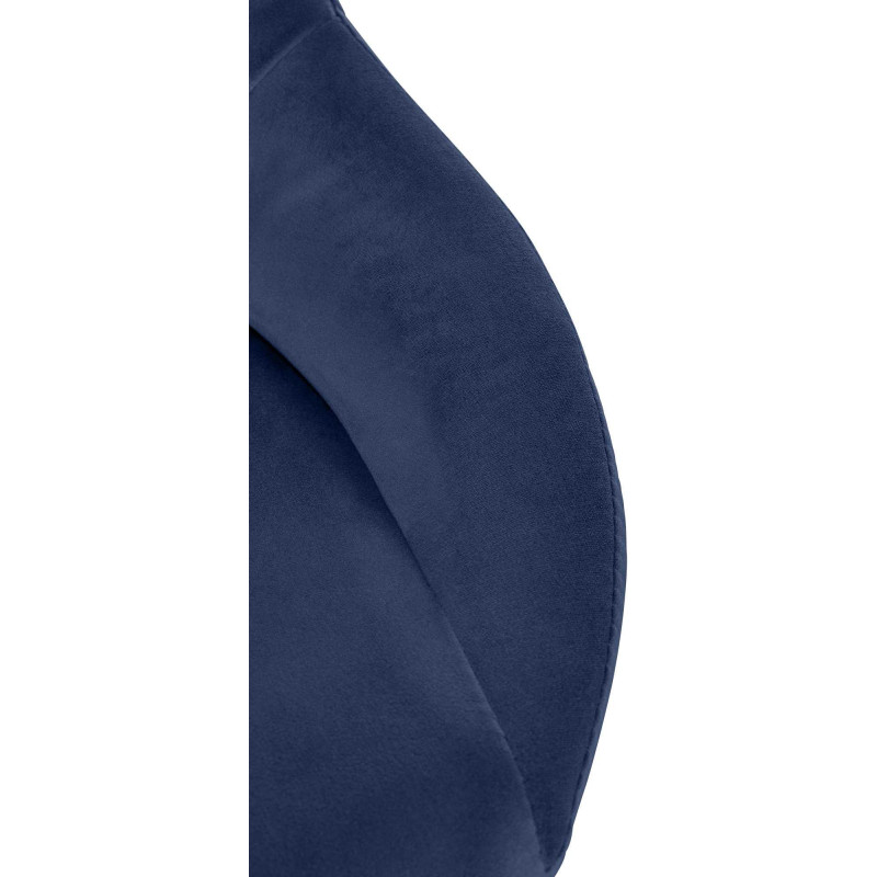 Tabouret de bar réglable pivotant en Velours Bleu Métal Noir Kelran - 3