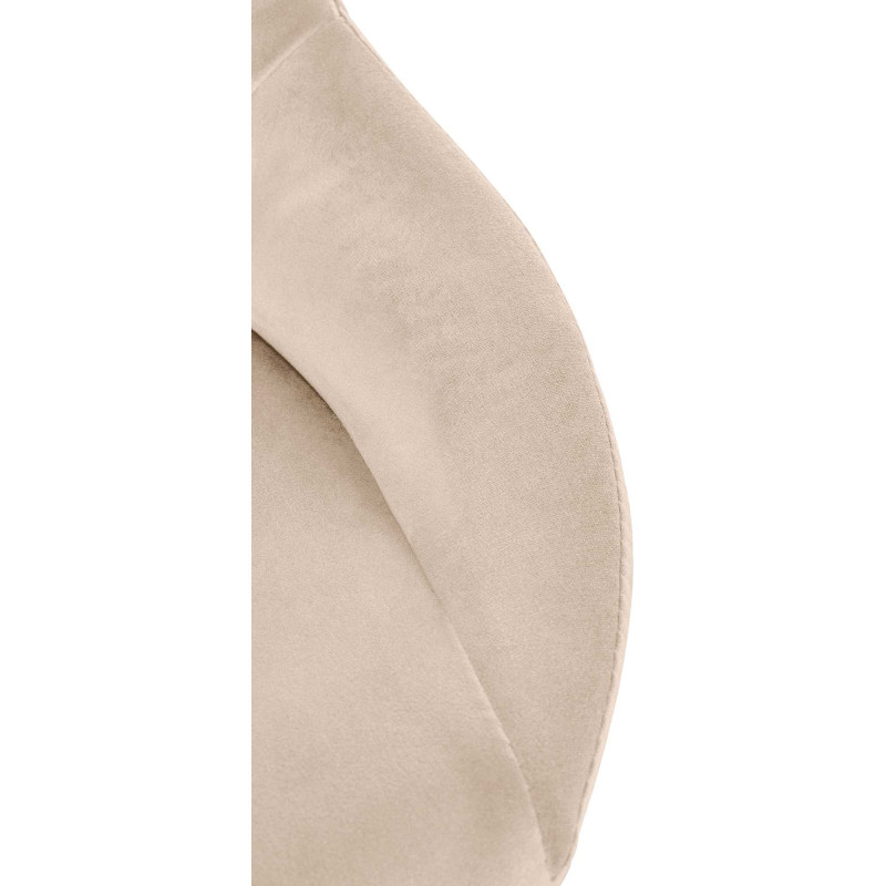 Tabouret de bar réglable pivotant en Velours Blanc crème Métal Noir Kelran - 3