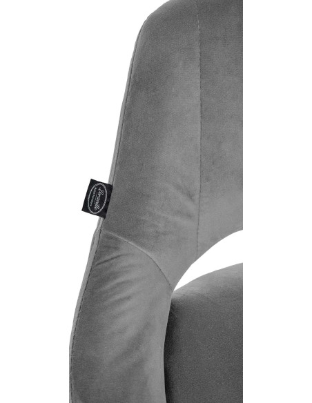 Tabouret de bar réglable pivotant en Velours Gris foncé Métal Noir Kelran - 2