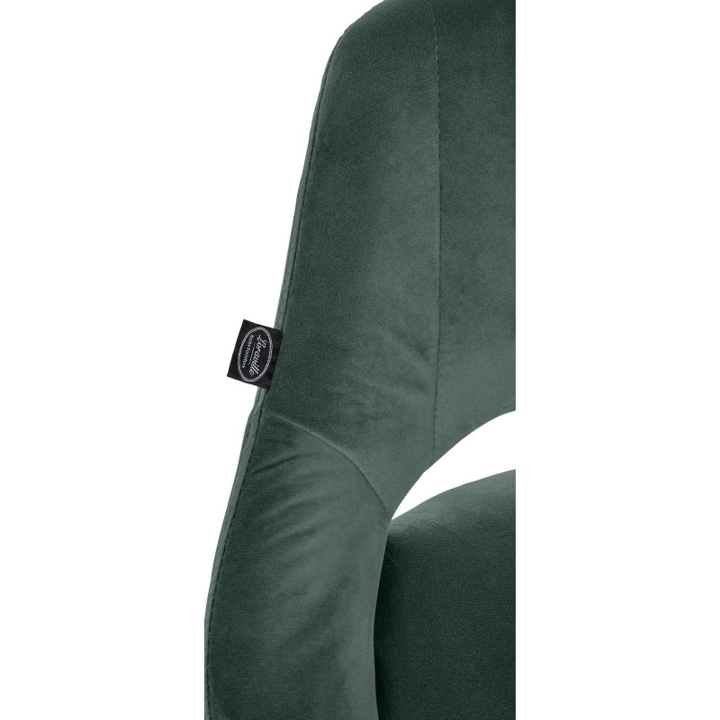 Tabouret de bar réglable pivotant en Velours Vert Métal Noir Kelran - 2