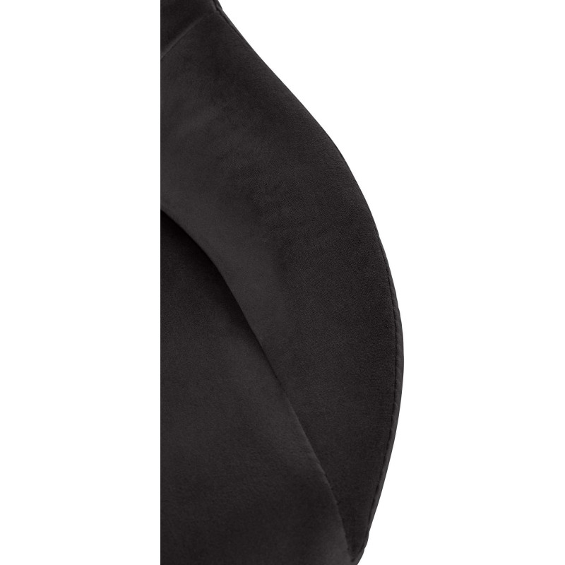 Tabouret de bar réglable pivotant en Velours Noir Métal Noir Kelran - 3