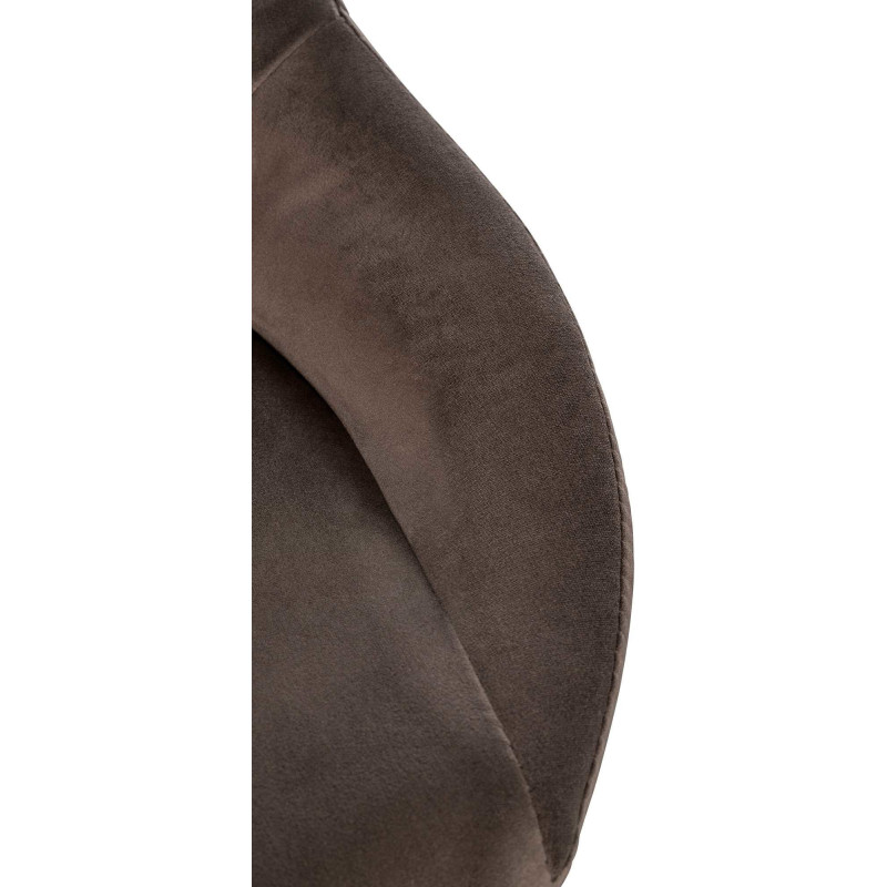 Tabouret de bar réglable pivotant en Velours Marron Métal Blanc Kelran - 3