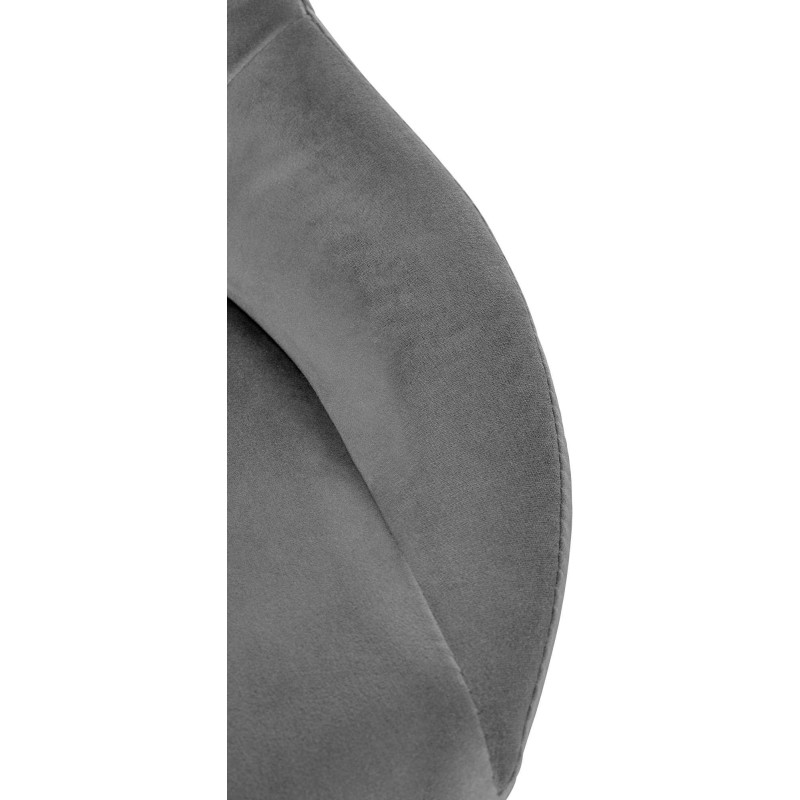 Tabouret de bar réglable pivotant en Velours Gris foncé Métal Blanc Kelran - 3