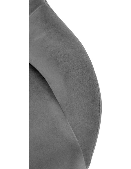 Tabouret de bar réglable pivotant en Velours Gris foncé Métal Blanc Kelran - 3