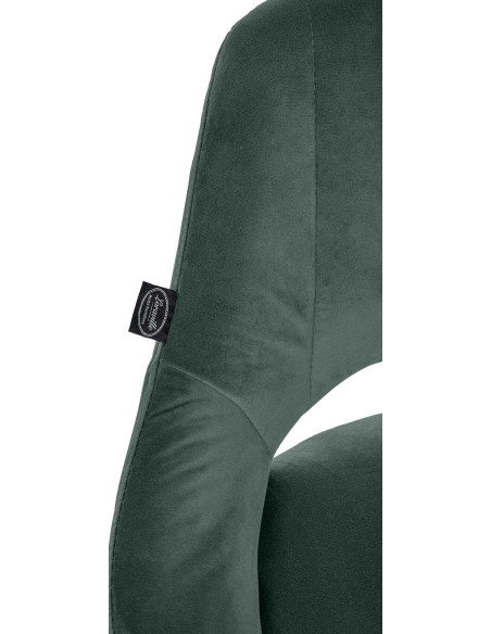 Tabouret de bar réglable pivotant en Velours Vert Métal Blanc Kelran - 2