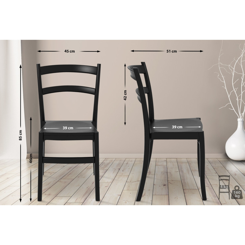 Chaise moderne en Polypropylène Noir Lyrenis - 2