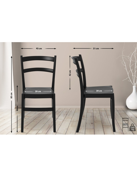Chaise moderne en Polypropylène Noir Lyrenis - 2