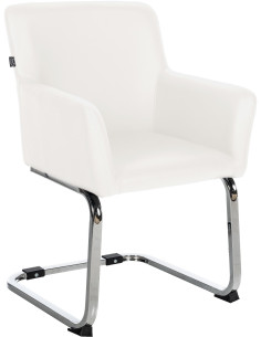 Fauteuil de table vintage en Polyuréthane Blanc Métal Argenté Selornis - 1