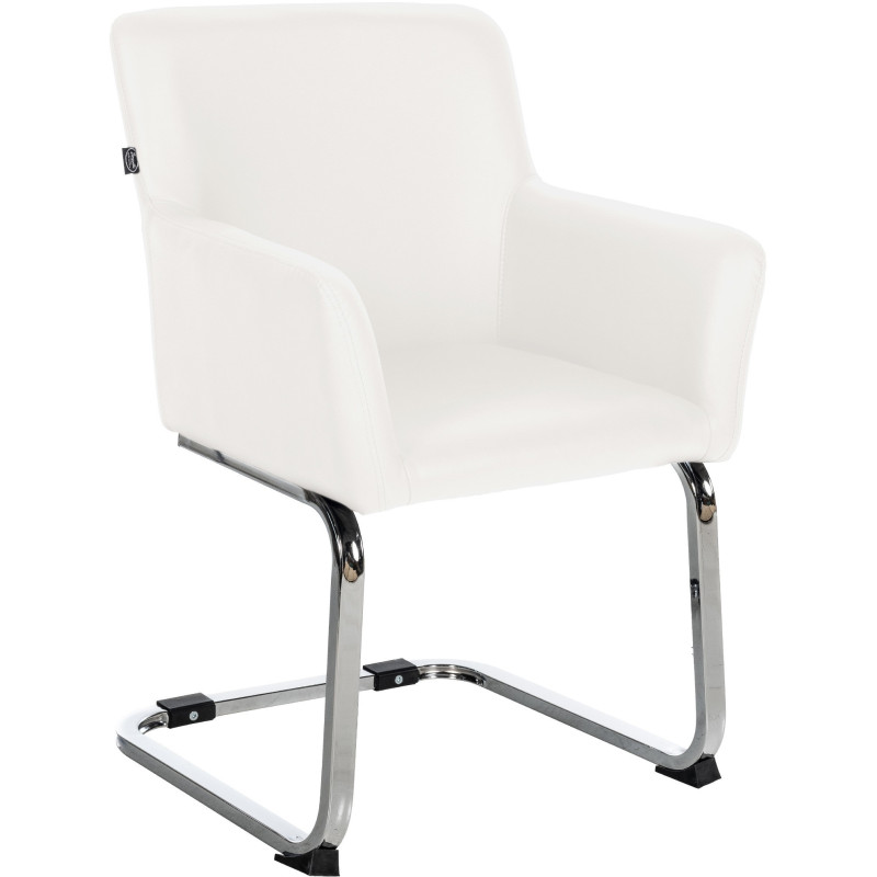 Fauteuil de table vintage en Polyuréthane Blanc Métal Argenté Selornis - 1