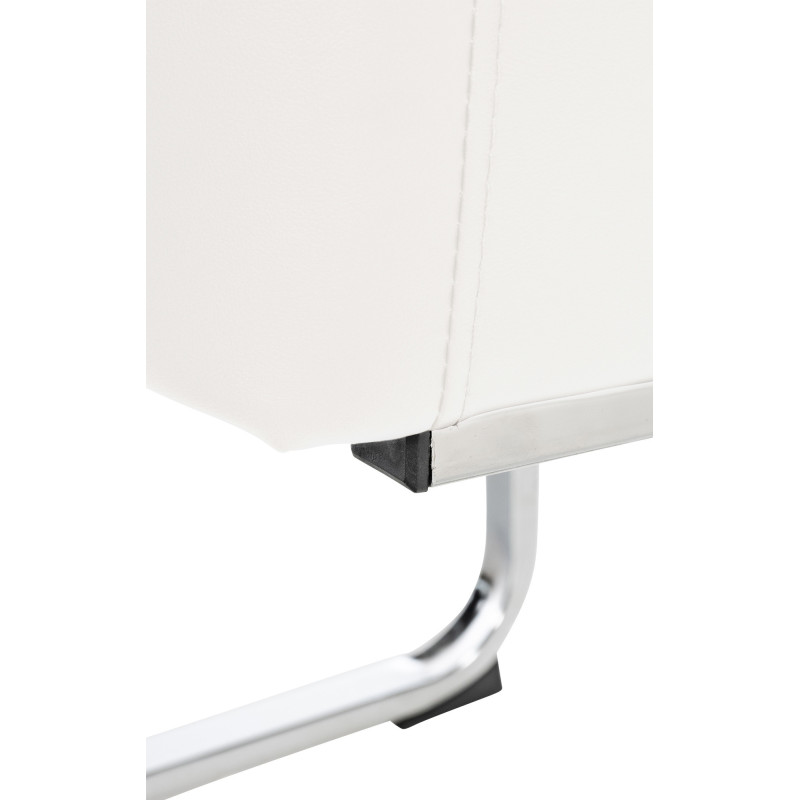 Fauteuil de table vintage en Polyuréthane Blanc Métal Argenté Selornis - 3