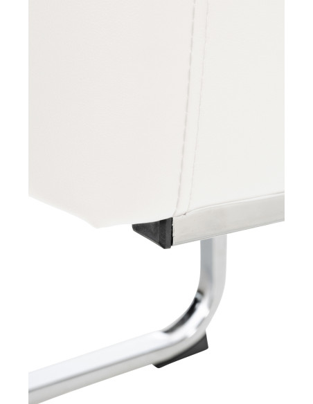 Fauteuil de table vintage en Polyuréthane Blanc Métal Argenté Selornis - 3