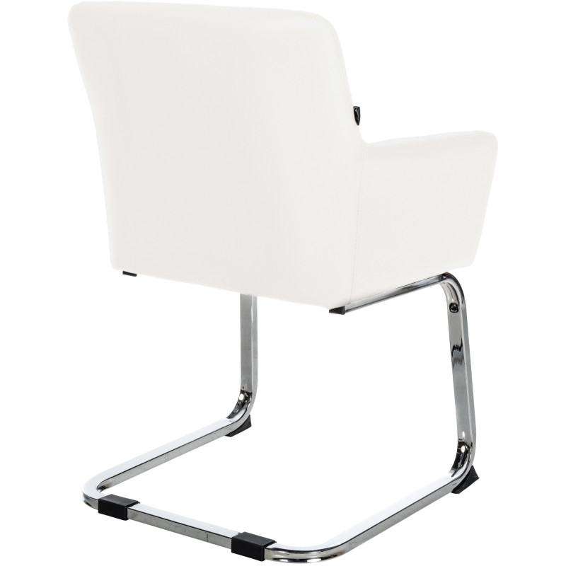 Fauteuil de table vintage en Polyuréthane Blanc Métal Argenté Selornis - 5
