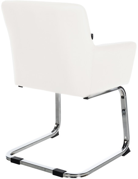 Fauteuil de table vintage en Polyuréthane Blanc Métal Argenté Selornis - 5