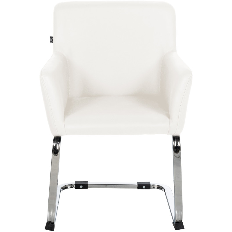 Fauteuil de table vintage en Polyuréthane Blanc Métal Argenté Selornis - 6