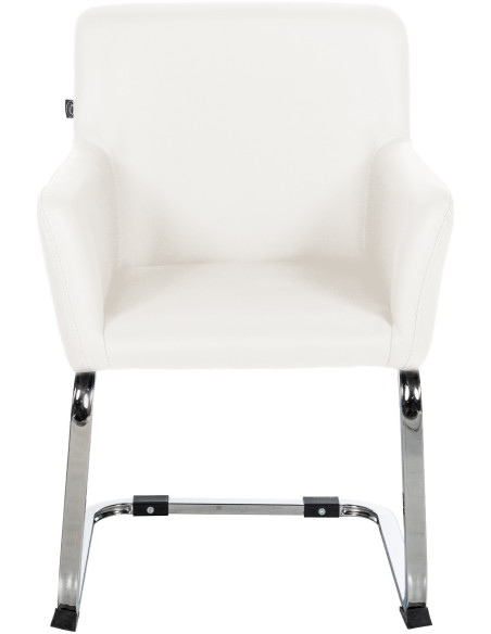 Fauteuil de table vintage en Polyuréthane Blanc Métal Argenté Selornis - 6