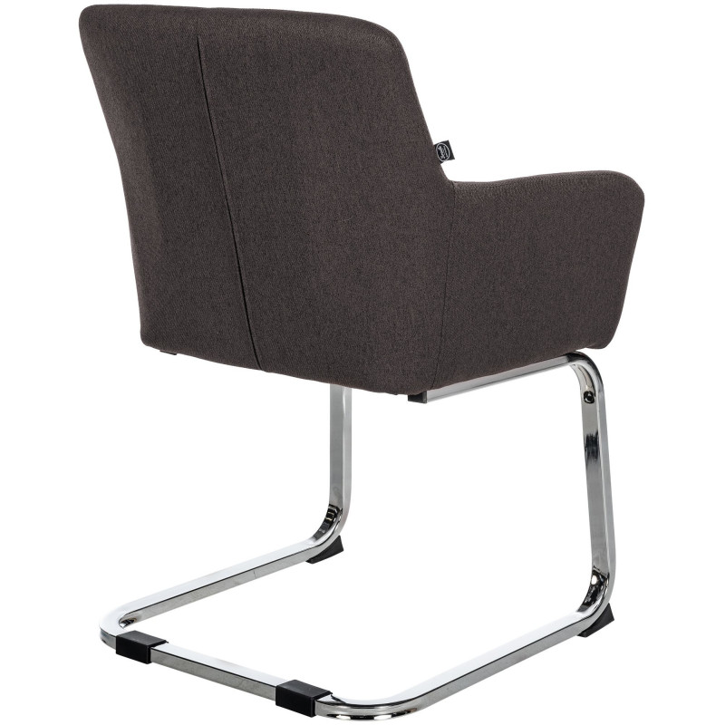 Fauteuil de table vintage en Tissu Noir Métal Argenté Selornis  - 5