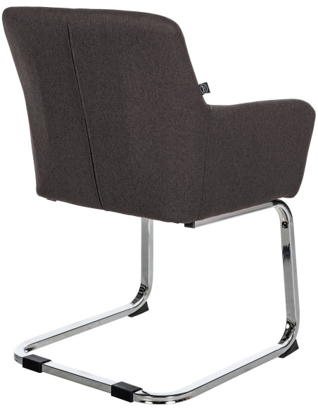 Fauteuil de table vintage en Tissu Noir Métal Argenté Selornis  - 5