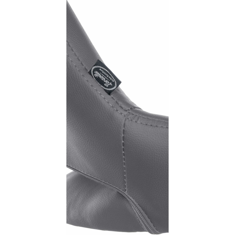 Tabouret de bar réglable pivotant en Polyuréthane Gris Métal Argenté Kelran - 6