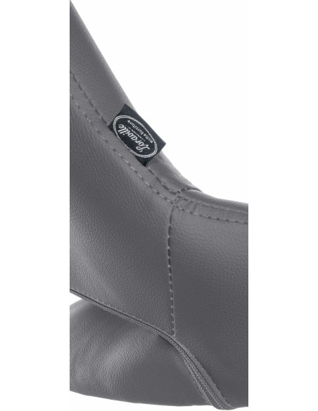 Tabouret de bar réglable pivotant en Polyuréthane Gris Métal Argenté Kelran - 6