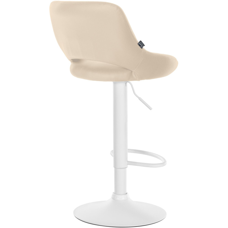 Tabouret de bar réglable pivotant en Polyuréthane Blanc crème Métal Blanc Kelran - 4