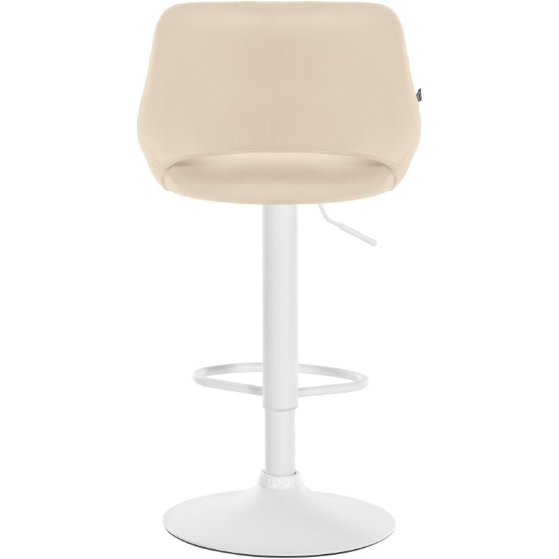 Tabouret de bar réglable pivotant en Polyuréthane Blanc crème Métal Blanc Kelran - 5