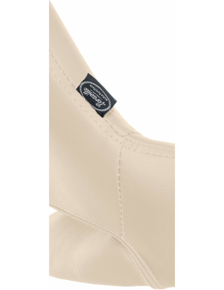 Tabouret de bar réglable pivotant en Polyuréthane Blanc crème Métal Blanc Kelran - 6