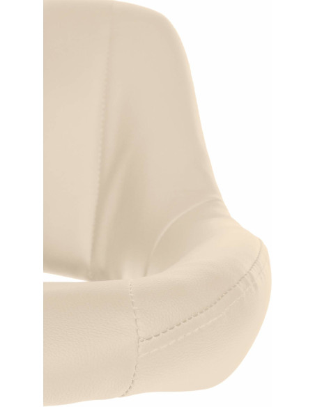 Tabouret de bar réglable pivotant en Polyuréthane Blanc crème Métal Blanc Kelran - 7
