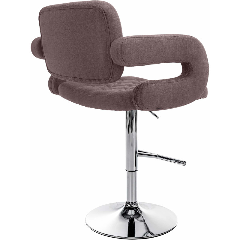 Tabouret de bar haut de gamme en Tissu Marron Métal Argenté Nyvris - 2