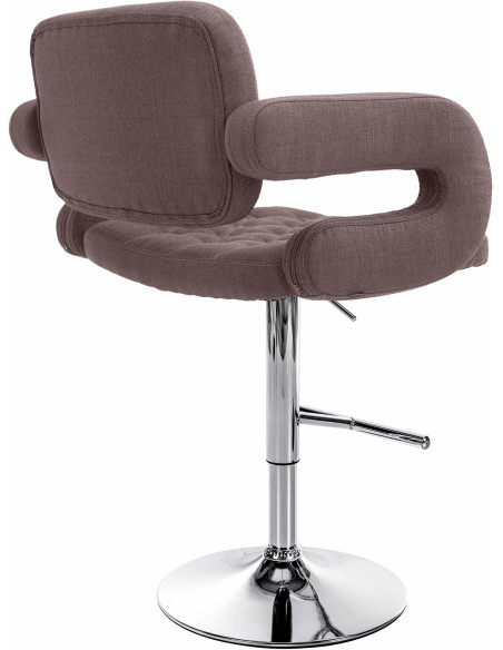 Tabouret de bar haut de gamme en Tissu Marron Métal Argenté Nyvris - 2