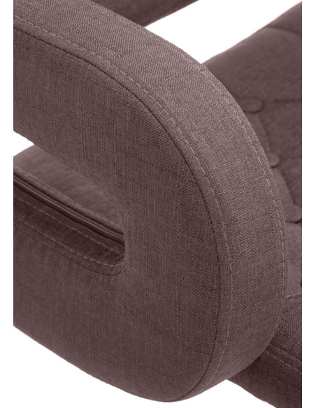 Tabouret de bar haut de gamme en Tissu Marron Métal Noir Nyvris - 4