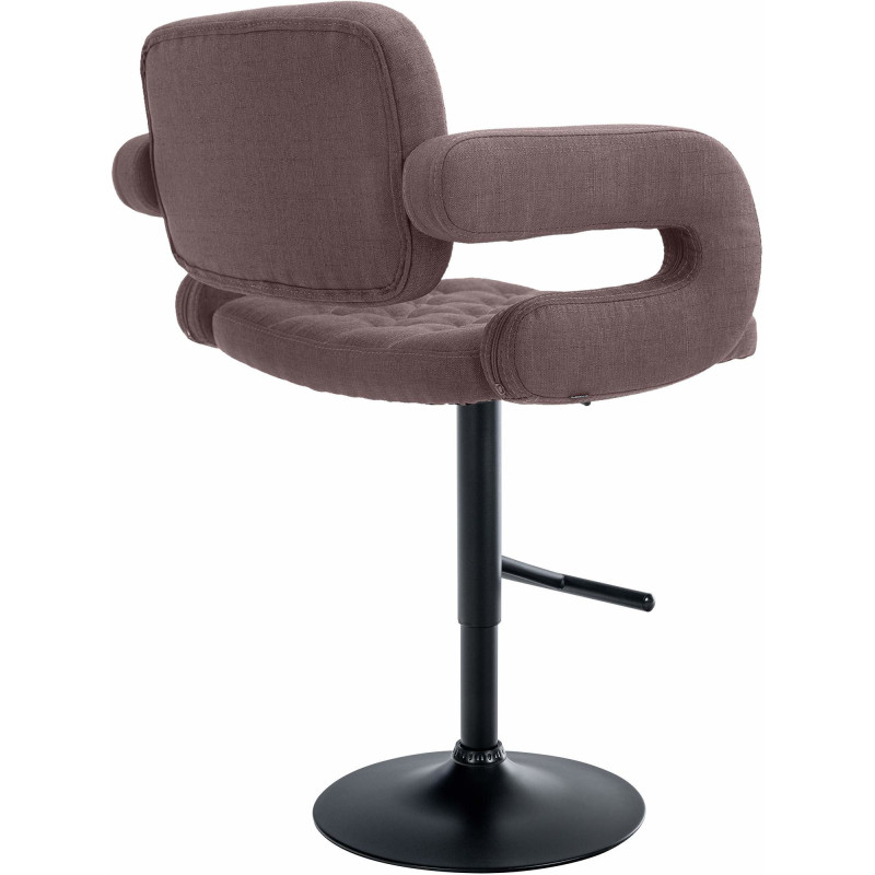 Tabouret de bar haut de gamme en Tissu Marron Métal Noir Nyvris - 2