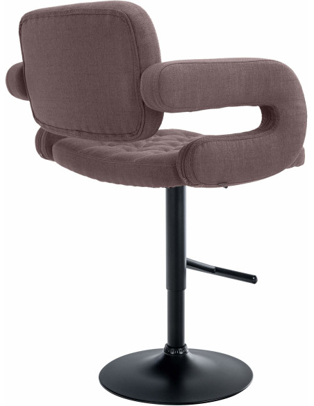 Tabouret de bar haut de gamme en Tissu Marron Métal Noir Nyvris - 2