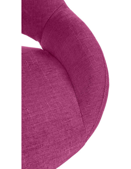 Tabouret de bar réglable pivotant en Tissu Violet Métal Blanc Kelran - 6