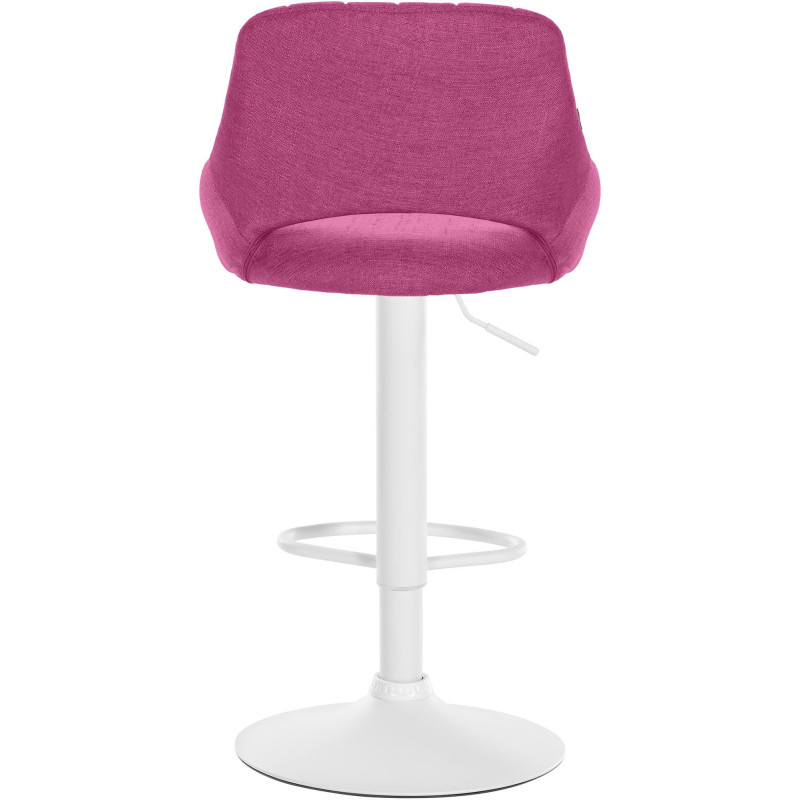Tabouret de bar réglable pivotant en Tissu Violet Métal Blanc Kelran - 4